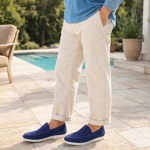 Clarks Ferius Creek Suede Slip On Loafers Blue Casual Comfort Mens Size 11 Shoes